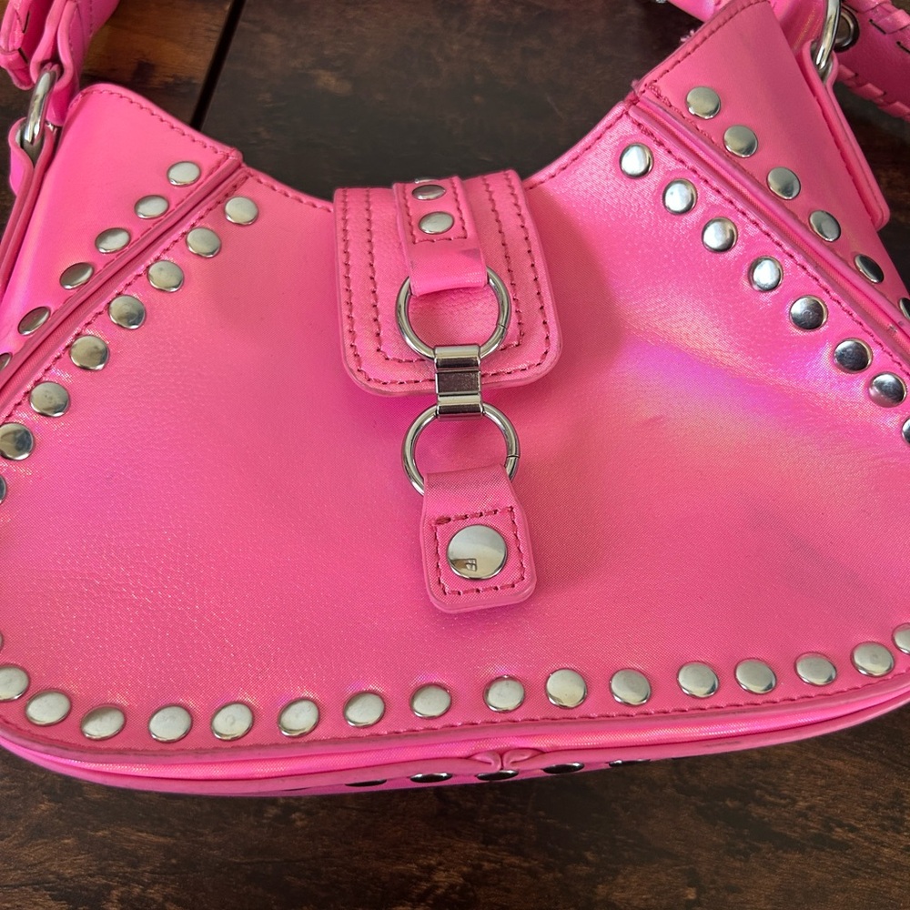 Urban Outfitters Devon Pink Studded Shoulder Bag - Picture 4 of 11